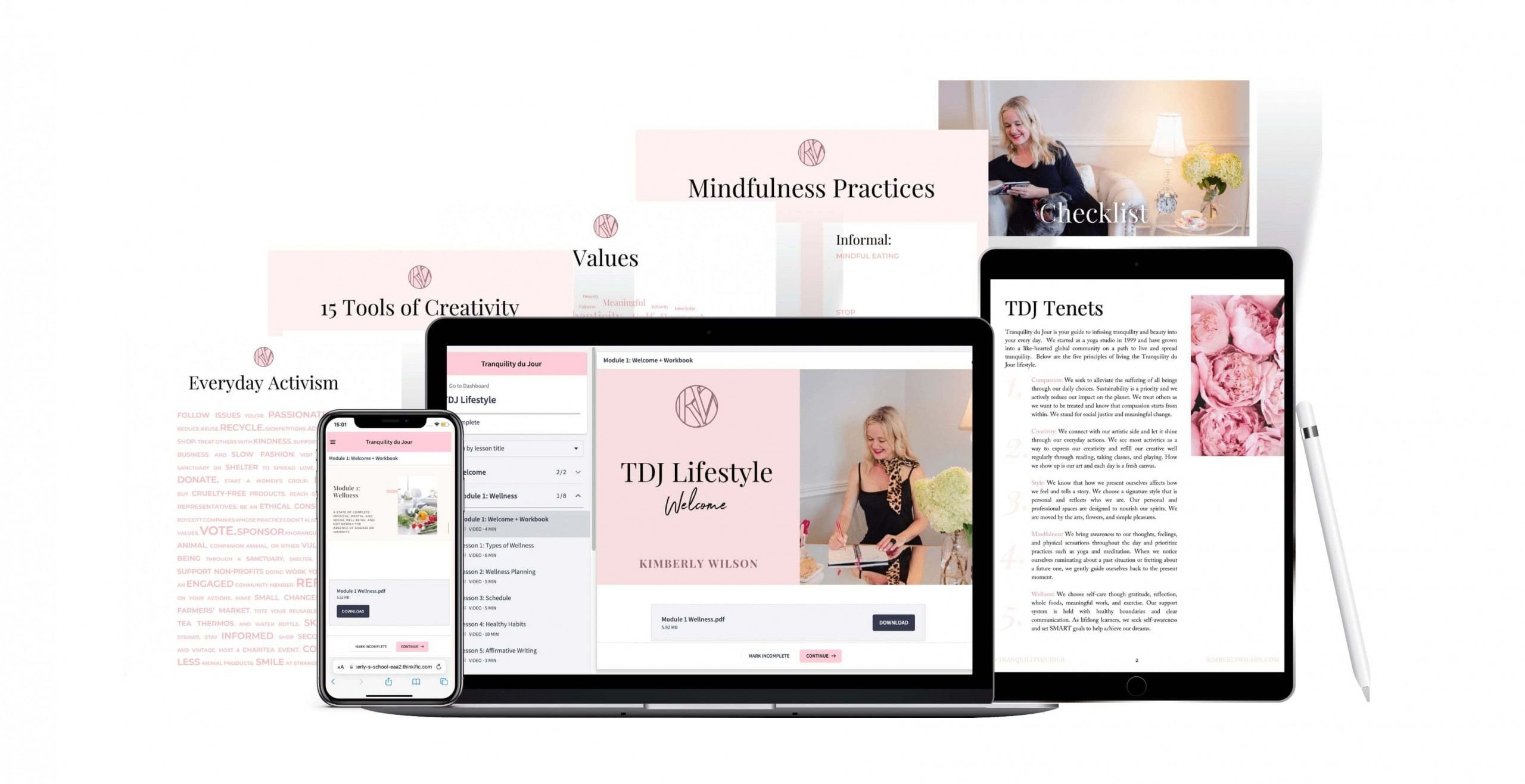 Devices and pdfs TDJ Lifestyle E-course