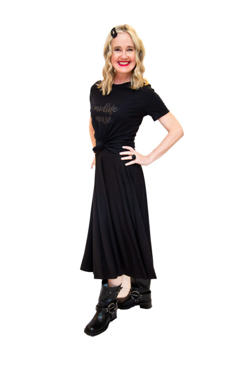 Midlife Muse tee (Black Font)